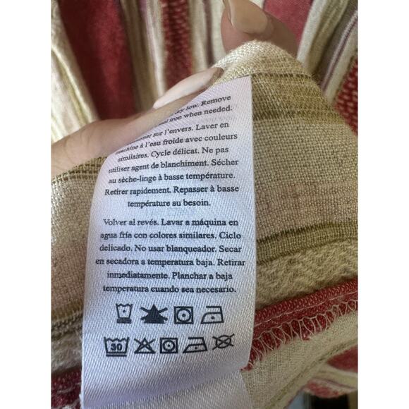 FAHERTY Lanai Linen Cotton Blend Striped Boho Sleeveless Tie Shoulder Dress XL - Picture 12 of 16